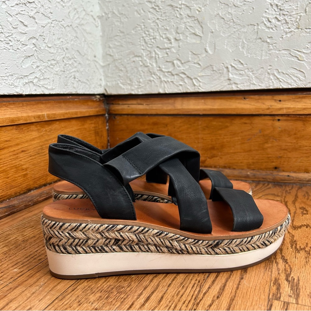 Lucky Brand | Leather “Johannas” Espadrilles Platform Sandals
